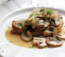 Мясо с грибами