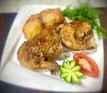 Жареная картошка с курицей