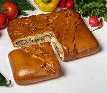 Пирог с курицей и грибами