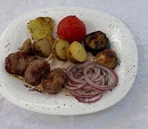 Баранья мякоть с овощами