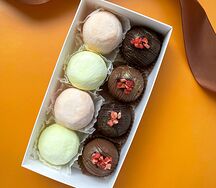 Моти жасмин-лимон-личи, персиковый пломбир и картошка S