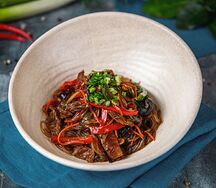 Лапша минсао с говядиной