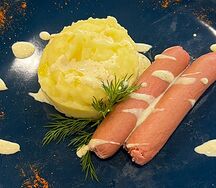 Сосиски отварные с гарниром