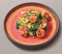 Салат с креветками и заправкой васаби винегрет