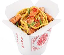 Лапша сомен с лососем