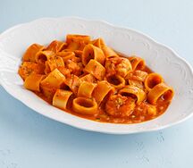 Паста каламарата с креветками