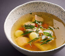 Уха с лососем и треской