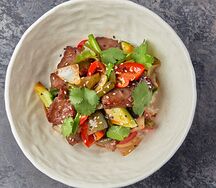 Говядина в устричном соусе с рисом