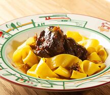 Паппарделле Миланезе с рагу из щечек