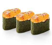 3 запеченных суши с креветкой