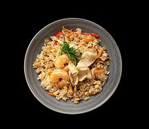 Рис с яйцом и морепродуктами