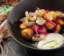 Жареный картофель с груздями