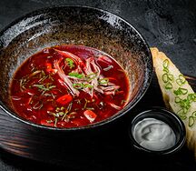Борщ с копчёной уткой