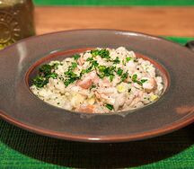 Ризотто с креветками и цукини