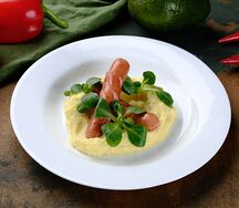 Сосиски гриль с картофельным пюре