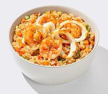 Рис с кальмаром и креветками