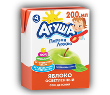 Сок детский осветленный Агуша яблоко