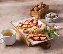 Блины жареные с бананами