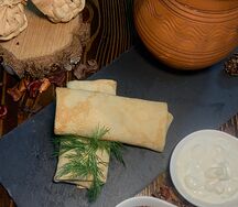 Блинчики с ветчиной и сыром