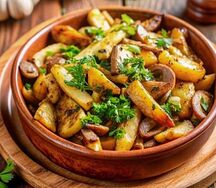 Жареный картофель с грибами
