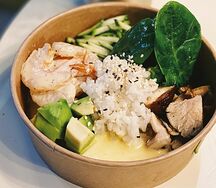 Поке с креветками и суши рисом, большая порция