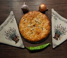 Осетинский пирог с мясом и грибами