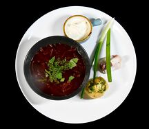 Борщ с гренками