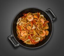 Лапша Вок с морепродуктами в соусе терияки