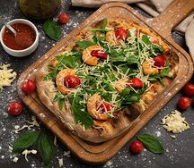 Римская пицца с креветками
