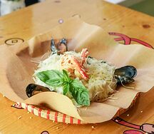 Ложная паста Морепродукты блю чиз