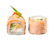 Ролл с опаленным лососем