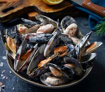 Мидии в соусе бешамель