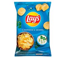 Чипсы Lays Сметана и зелень