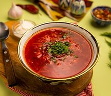 Домашний борщ с говядиной