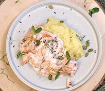 Фишстроганофф с картофельным пюре