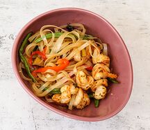 Рисовая лапша с креветками