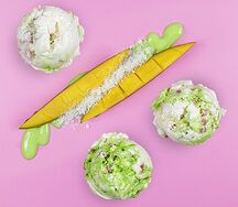 Мороженое МангоКрим с зеленой сгущенкой