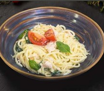 Паста с лососем и шпинатом