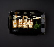 Рулетики из баклажанов с творожным сыром и чёрным чесноком