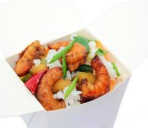 Креветки с рисом и овощами