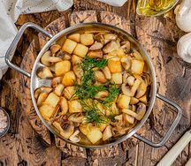 Картофель, жаренный с грибами