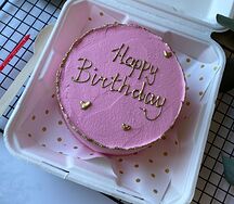 Бенто-торт Happy birthday розовый