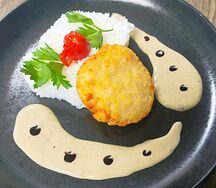 Котлета куриная с рисом жасмин и грибным соусом