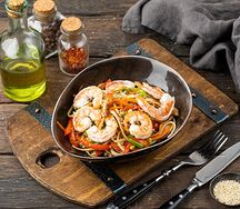 Лапша с креветками