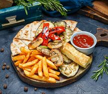 Мерида с овощами на тарелке