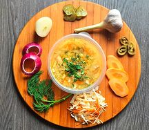 Суп гороховый с копчёной куриной грудкой