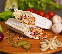 Шаурма в обычном лаваше куриная с грибами
