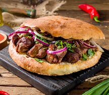 Шашлык из бараньей мякоти баранины в хлебе