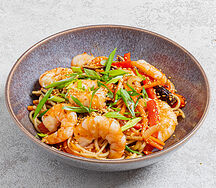 Wok креветка с удоном и терияки соусом