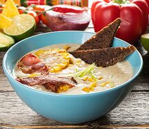 Суп сливочный с беконом и кукурузой